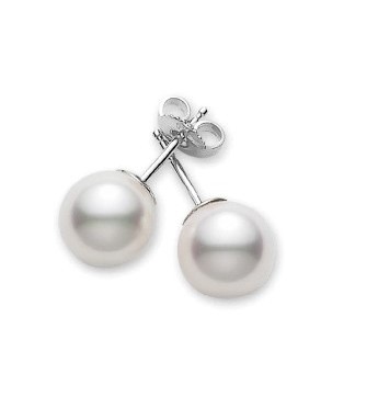 Lady s White 18 Karat Earrings With two 7.5-7 MM A quality Mikimoto cultured pearls.